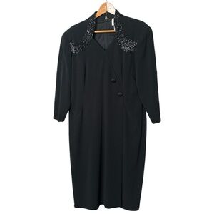 Vintage DAYMOR Couture Black Party/Evening Dress, Sequin Embellishment, Size 16